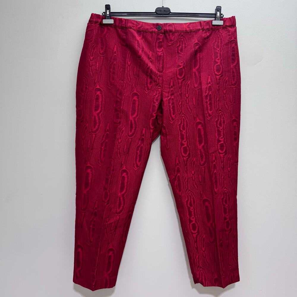 NWT Marina Rinaldi Red Cropped Pant PLUS US 22 Vibrant Momcore Casual Summer